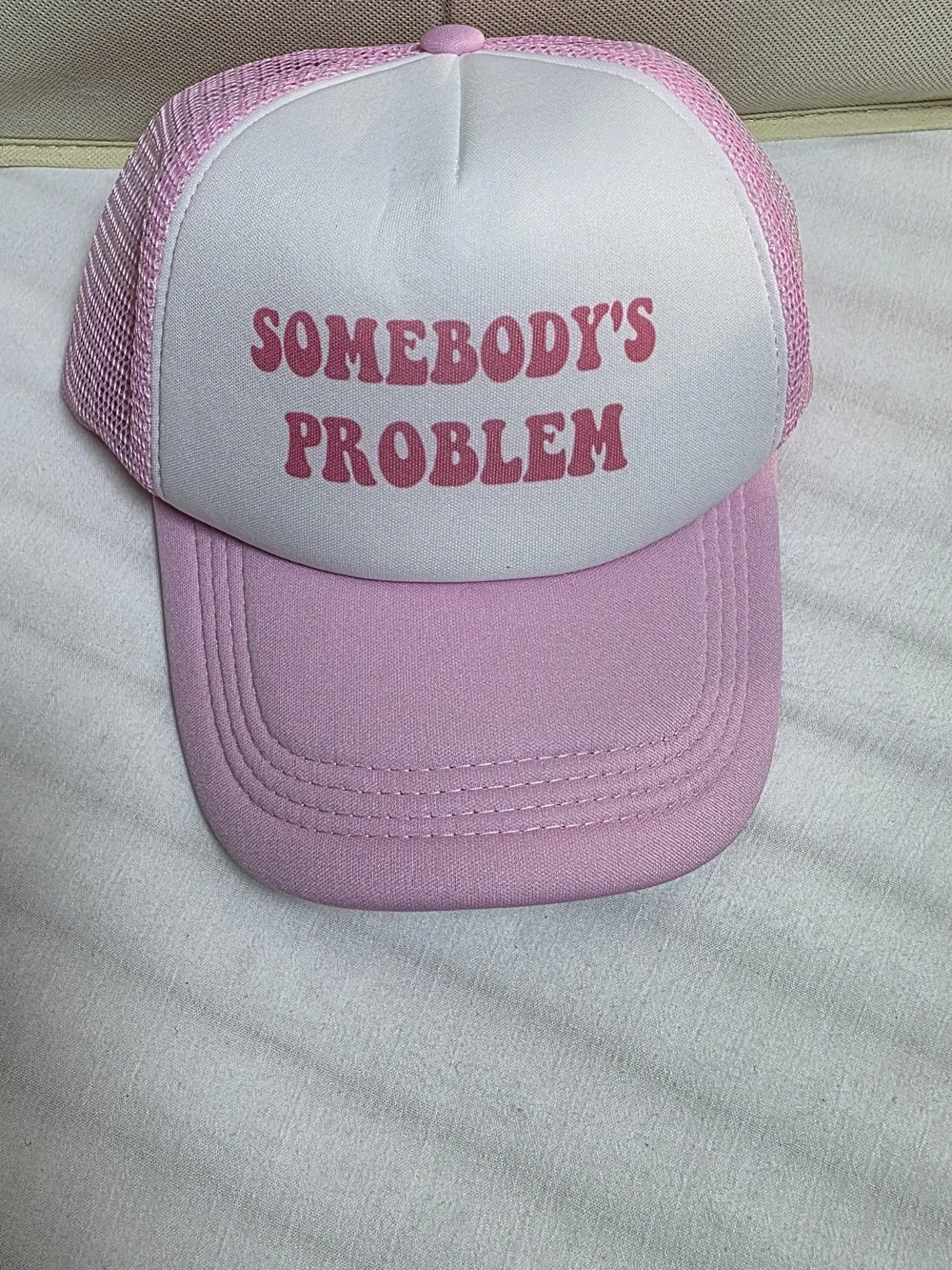 0905 Pink 'Somebody's Problem' Women's Trucker Hat